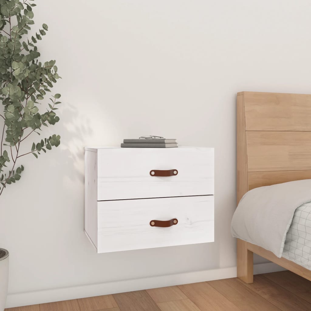 Wall Bedside Table White 50x36x40 cm