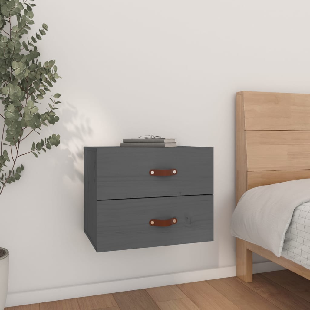 Wall Bedside Table Gray 50x36x40 cm