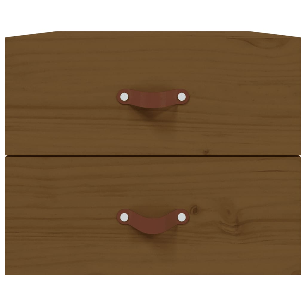 Wall-mounted bedside tables 2 pcs. Honey brown 50x36x40 cm