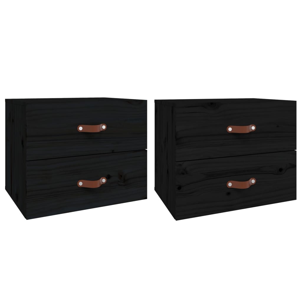 Wall Bedside Tables 2 pcs. Black 50x36x40 cm