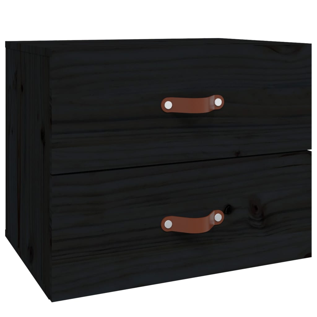 Wall Bedside Tables 2 pcs. Black 50x36x40 cm