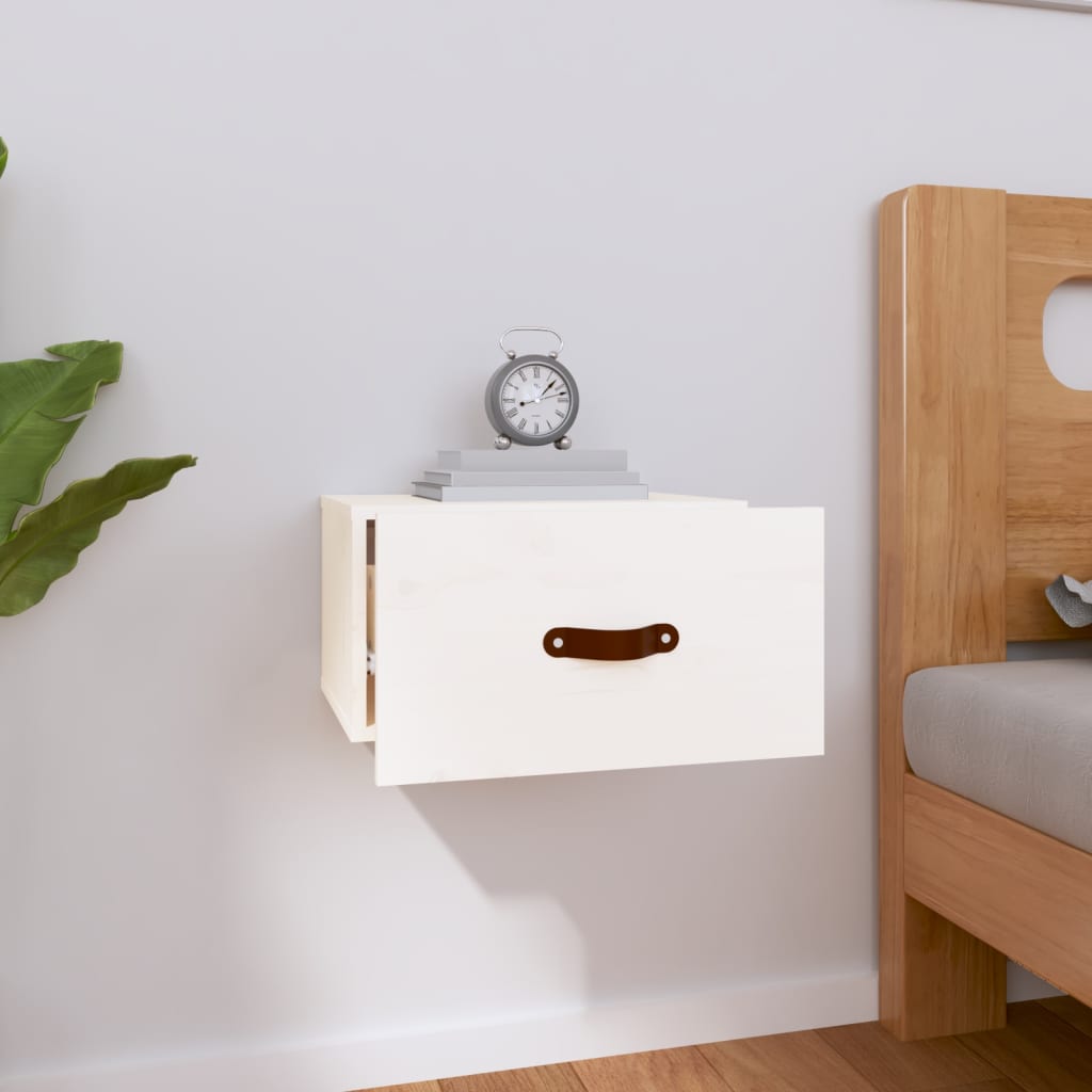 Wall Bedside Table White 40x29.5x22 cm