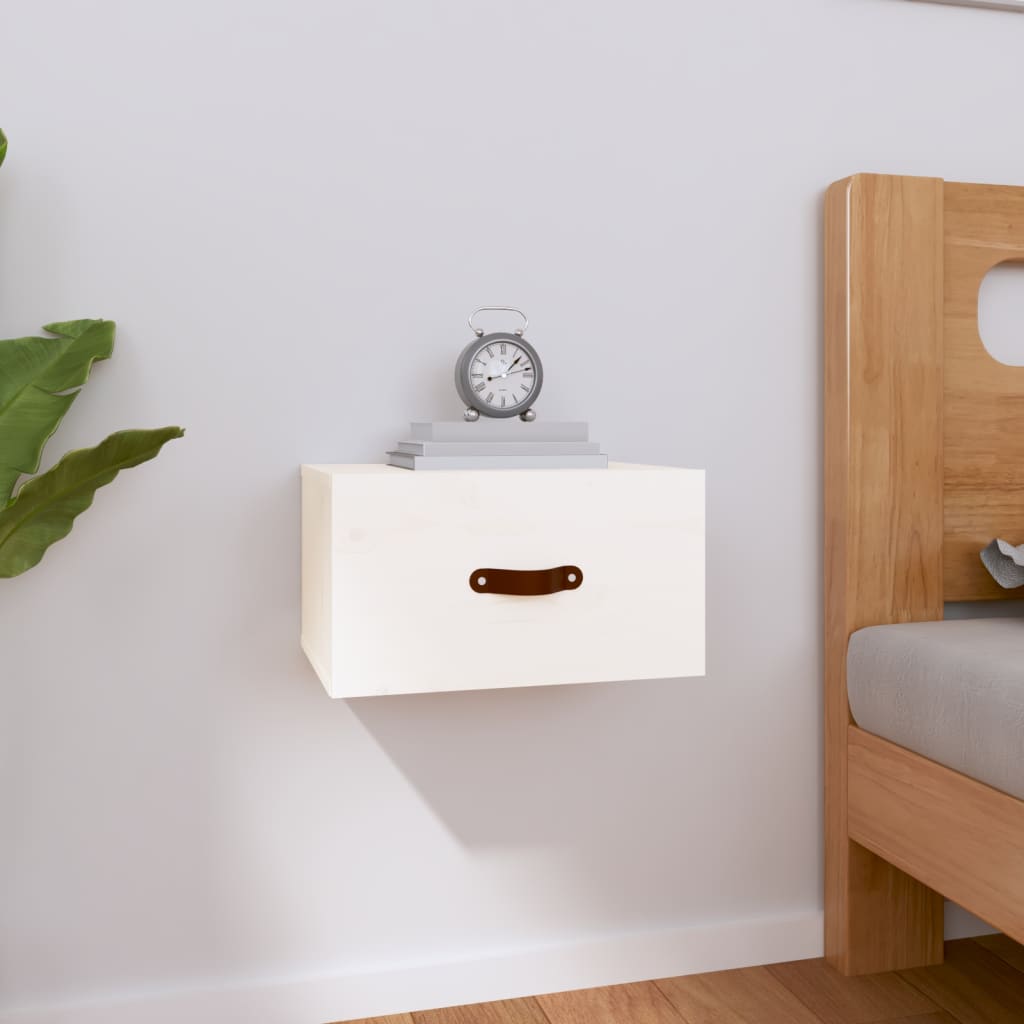 Wall Bedside Table White 40x29.5x22 cm