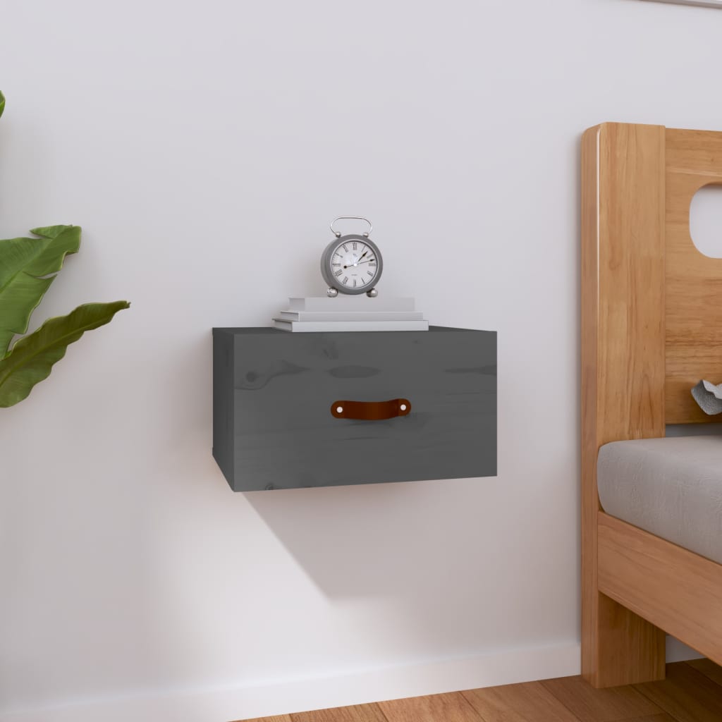 Wall Bedside Table Gray 40x29.5x22 cm