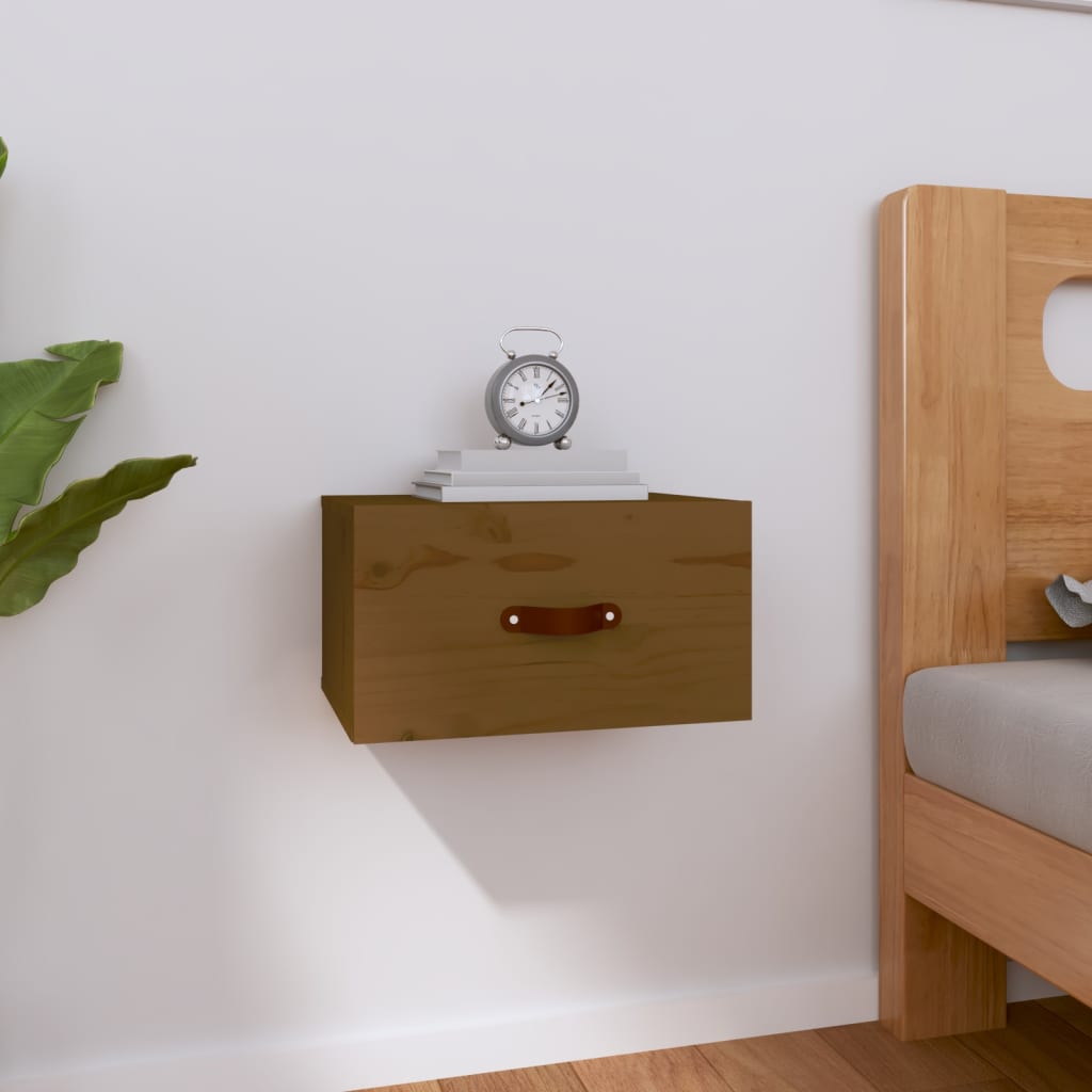 Wall Bedside Table Honey Brown 40x29.5x22 cm