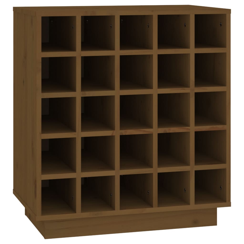 Wine rack honey brown 55.5x34x61 cm solid pine wood