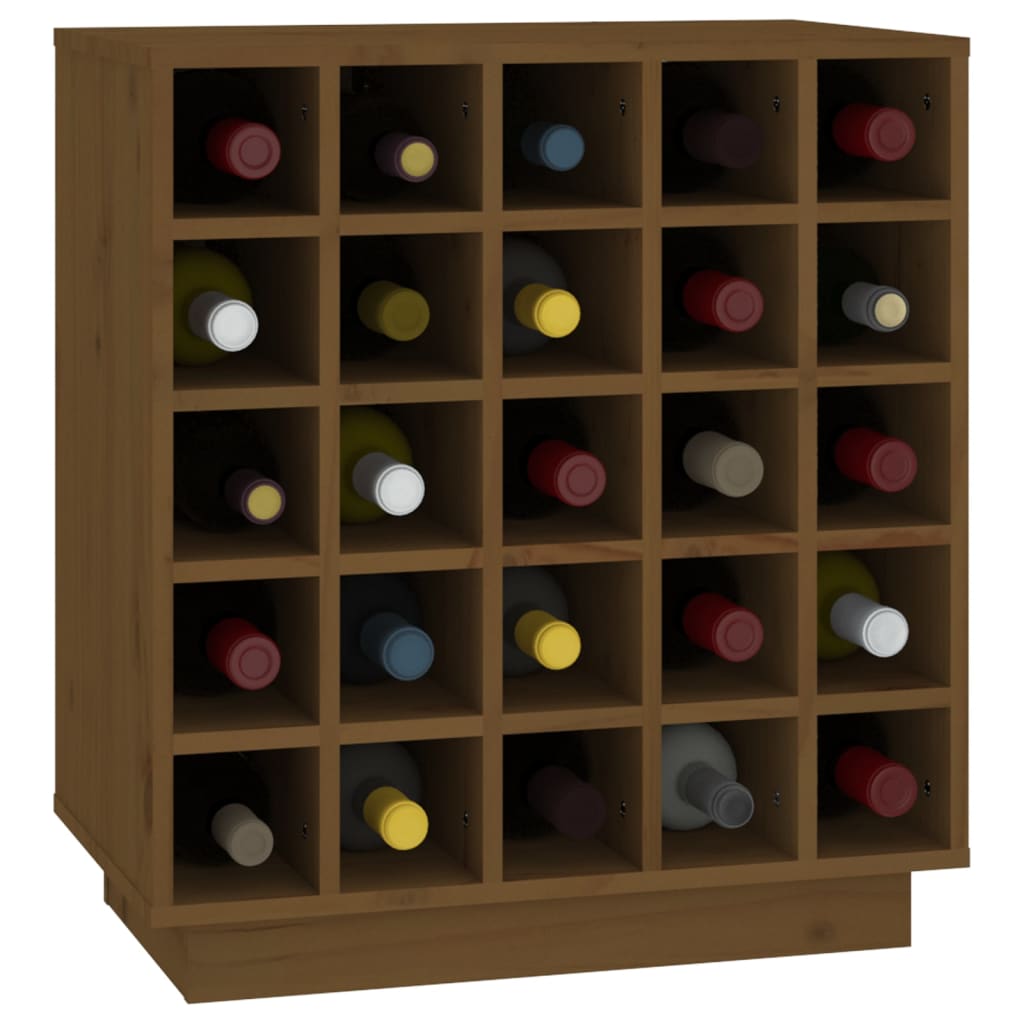 Wine rack honey brown 55.5x34x61 cm solid pine wood