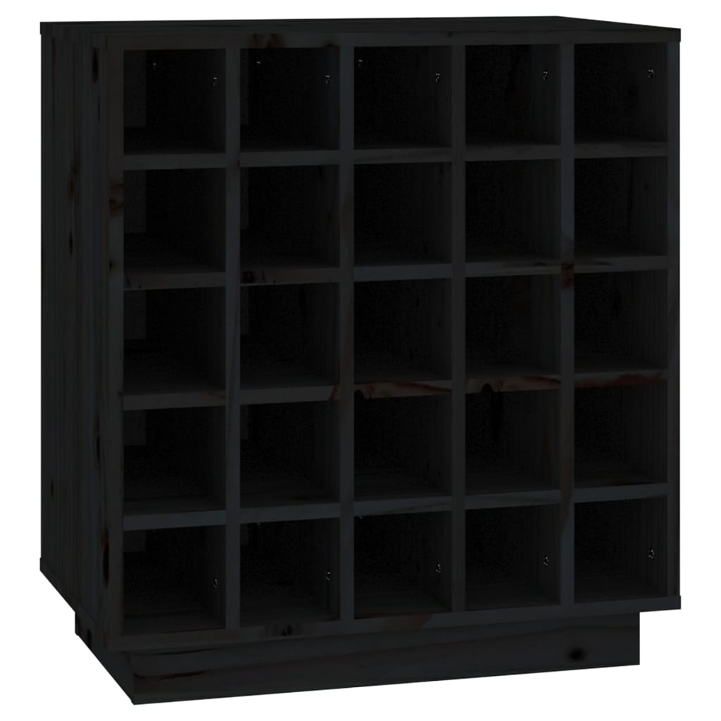 Wine Rack Black 55.5x34x61 cm Solid Pine