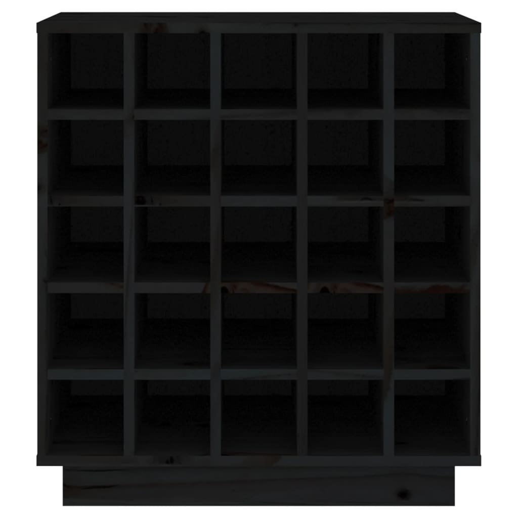 Wine Rack Black 55.5x34x61 cm Solid Pine