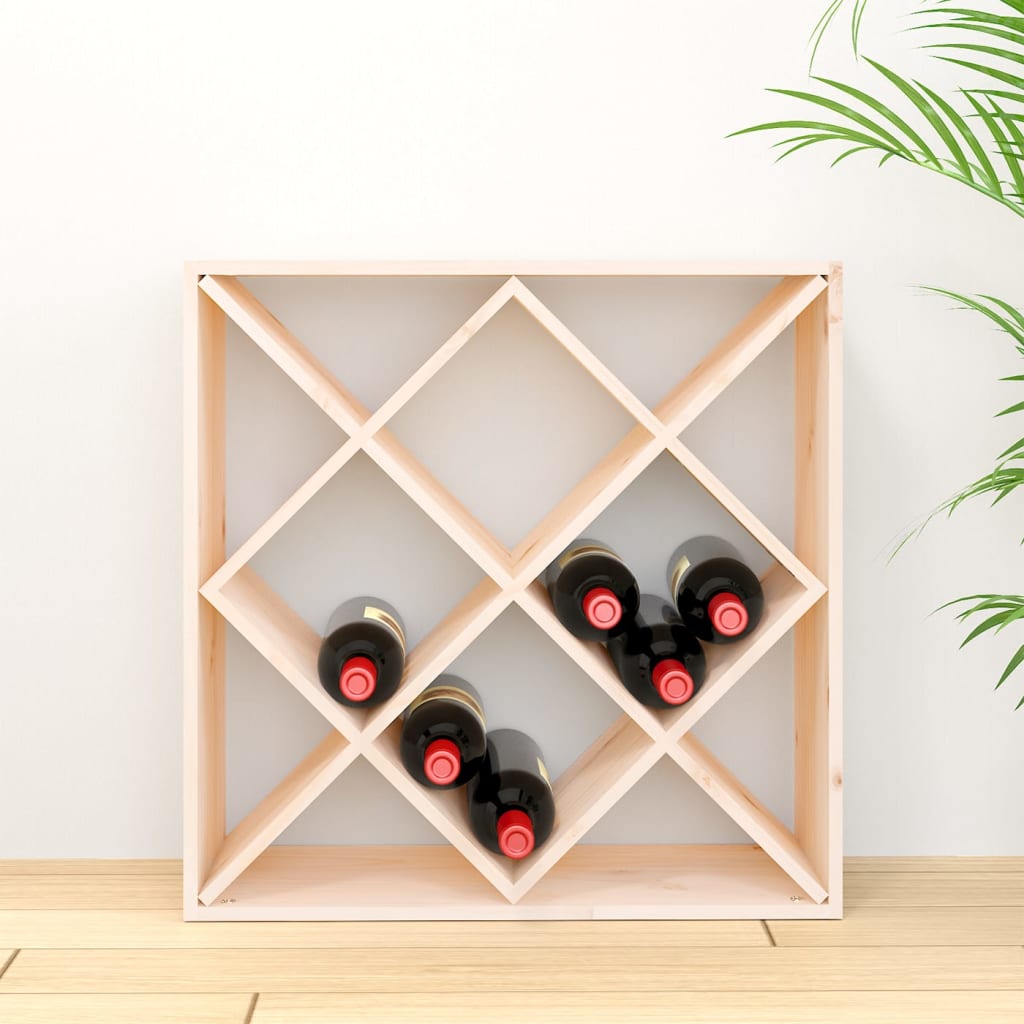 Wine rack 62x25x62 cm solid pine wood