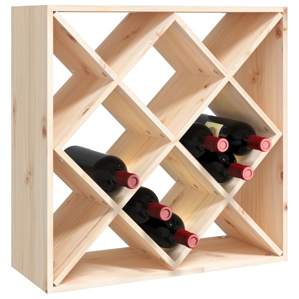 Wine rack 62x25x62 cm solid pine wood