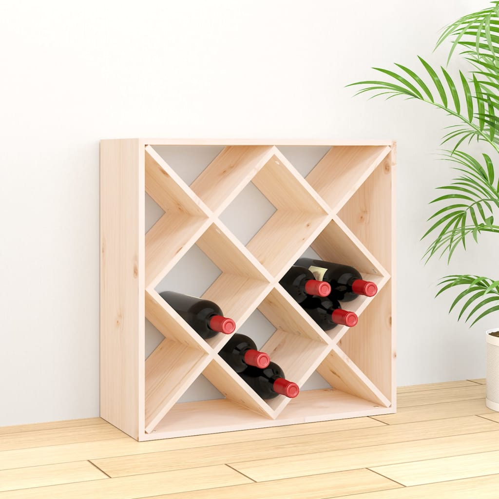 Wine rack 62x25x62 cm solid pine wood