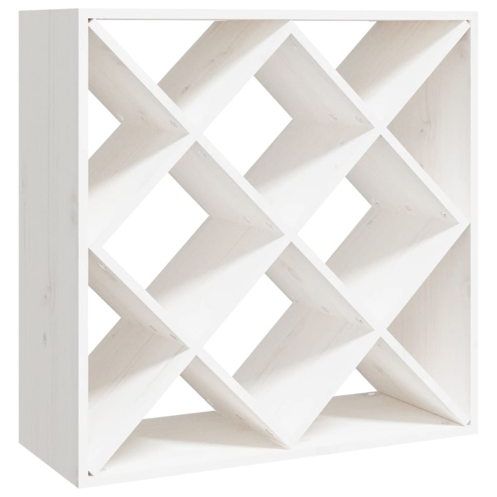 Wine Rack White 62x25x62 cm Solid Pine