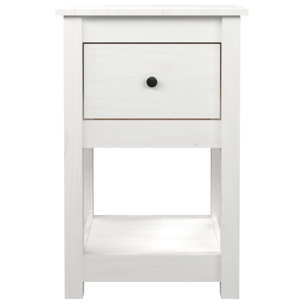 Bedside Table White 40x35x61.5 cm Solid Pine