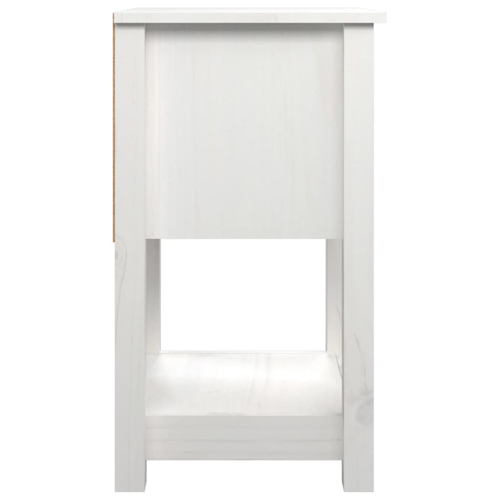 Bedside Table White 40x35x61.5 cm Solid Pine