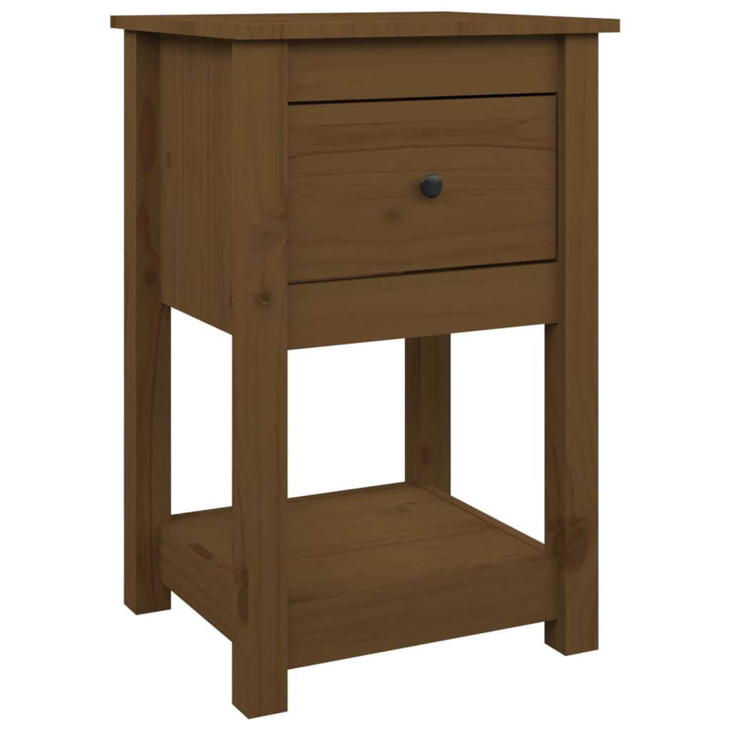 Bedside table honey brown 40x35x61.5 cm solid pine wood