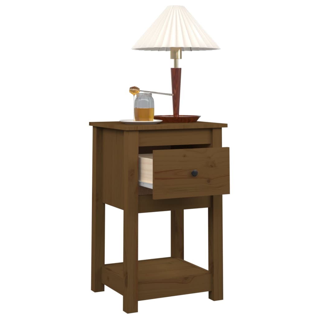 Bedside tables 2 pcs. Honey brown 40x35x61.5 cm solid pine wood