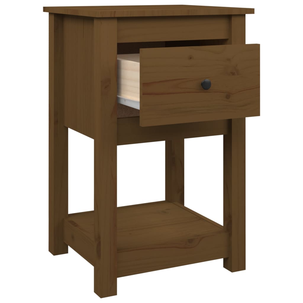 Bedside tables 2 pcs. Honey brown 40x35x61.5 cm solid pine wood