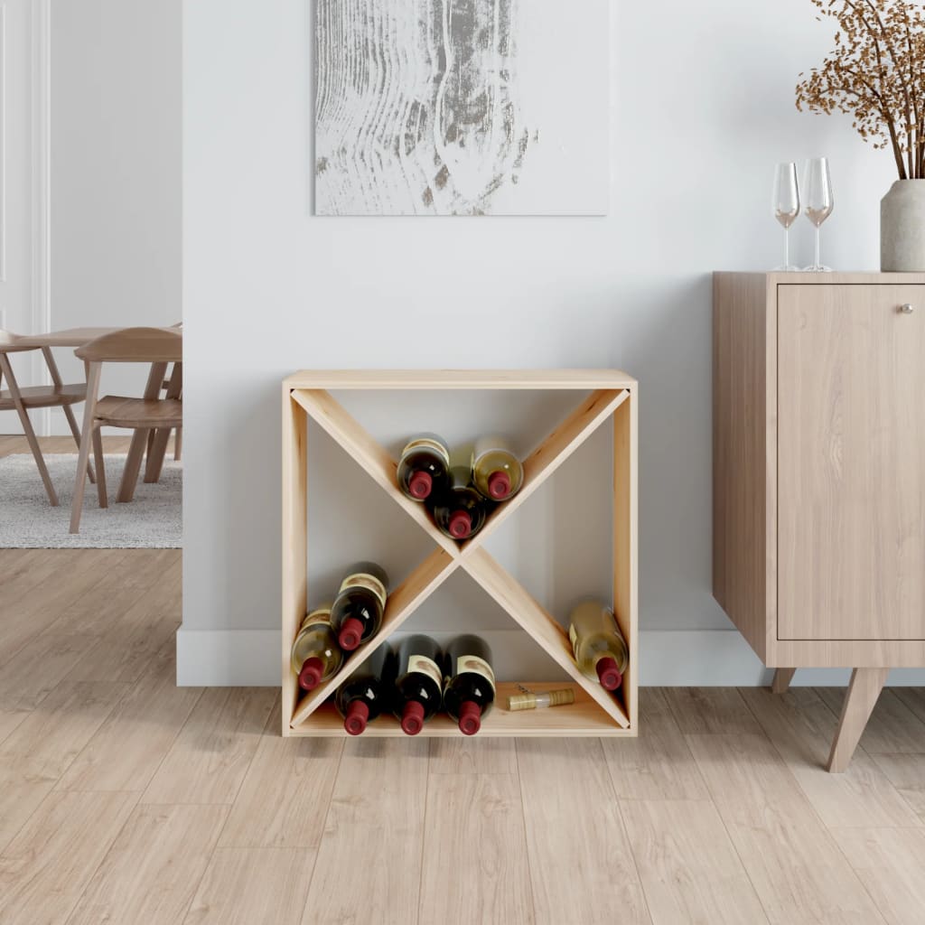 Wine rack 62x25x62 cm solid pine wood