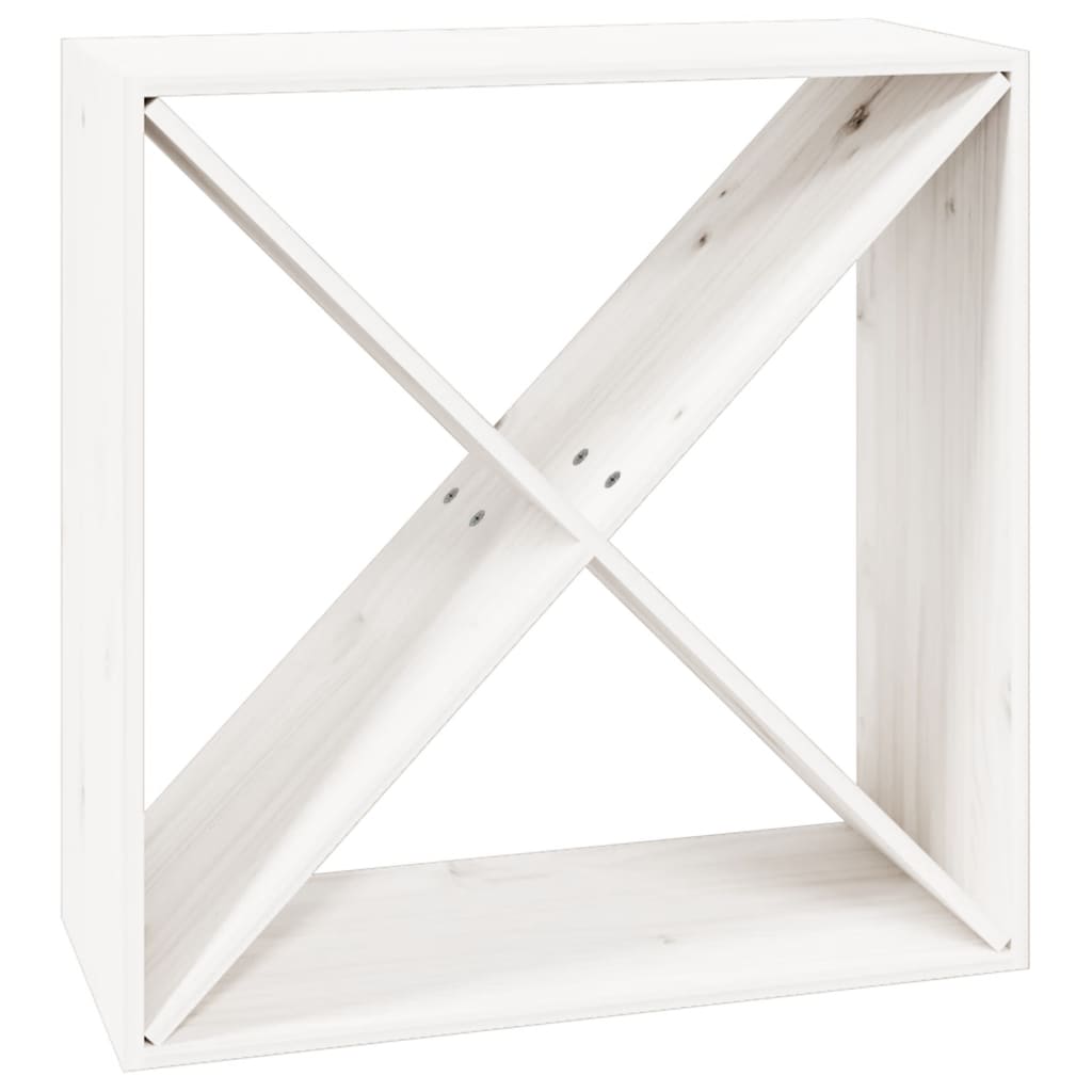 Wine Rack White 62x25x62 cm Solid Pine