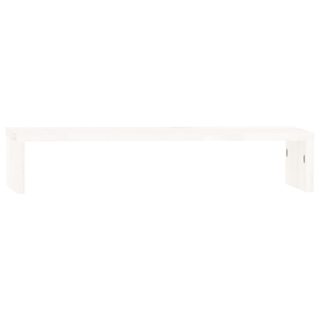 Monitor Stand White 50x27x10 cm Solid Pine