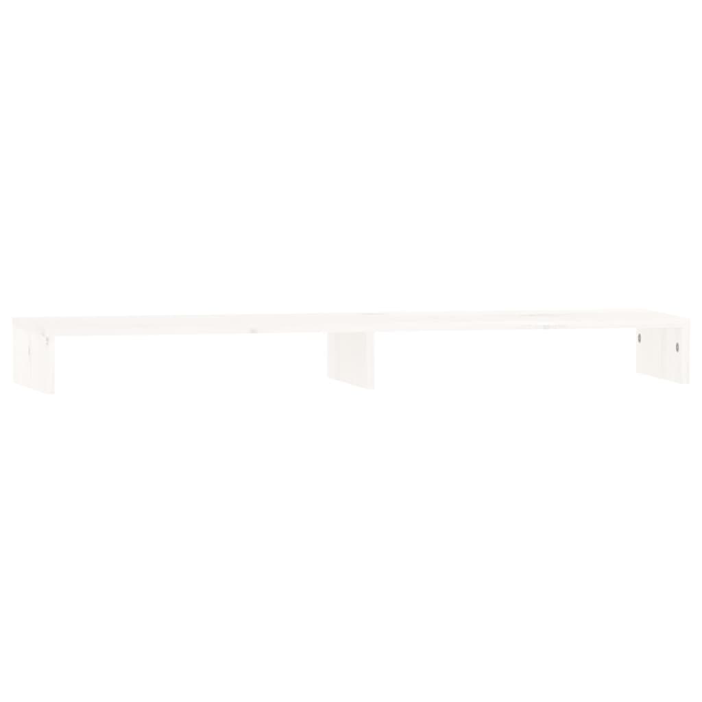 Monitor Stand White 100x27x10 cm Solid Pine