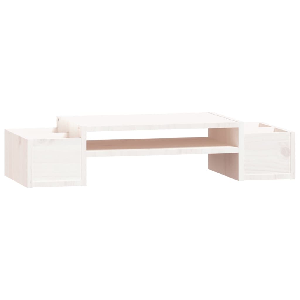 Monitor Stand White 70x27.5x15 cm Solid Pine