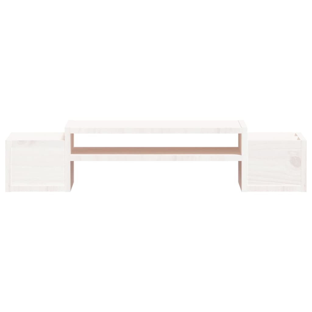 Monitor Stand White 70x27.5x15 cm Solid Pine