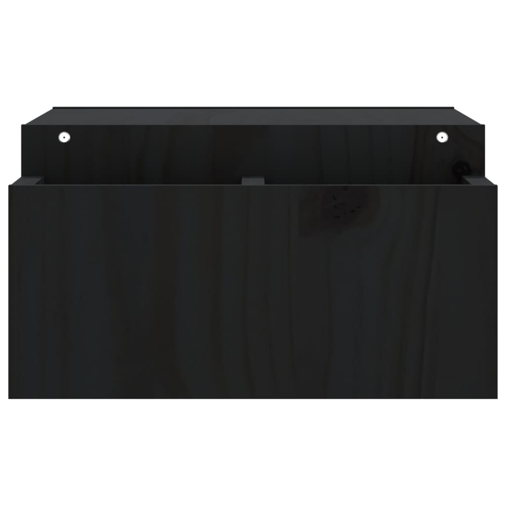 Monitor Stand Black 70x27.5x15 cm Solid Pine