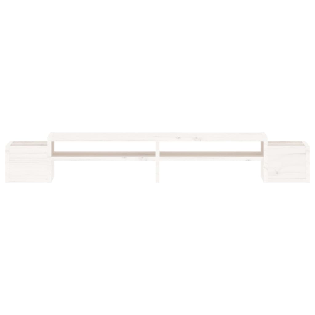 Monitor Stand White 100x27.5x15 cm Solid Pine