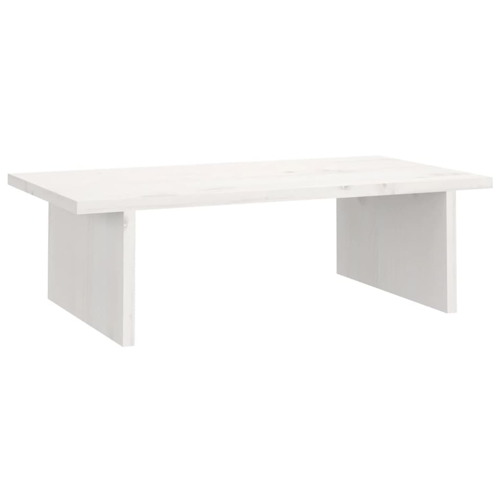 Monitor Stand White 50x27x15 cm Solid Pine