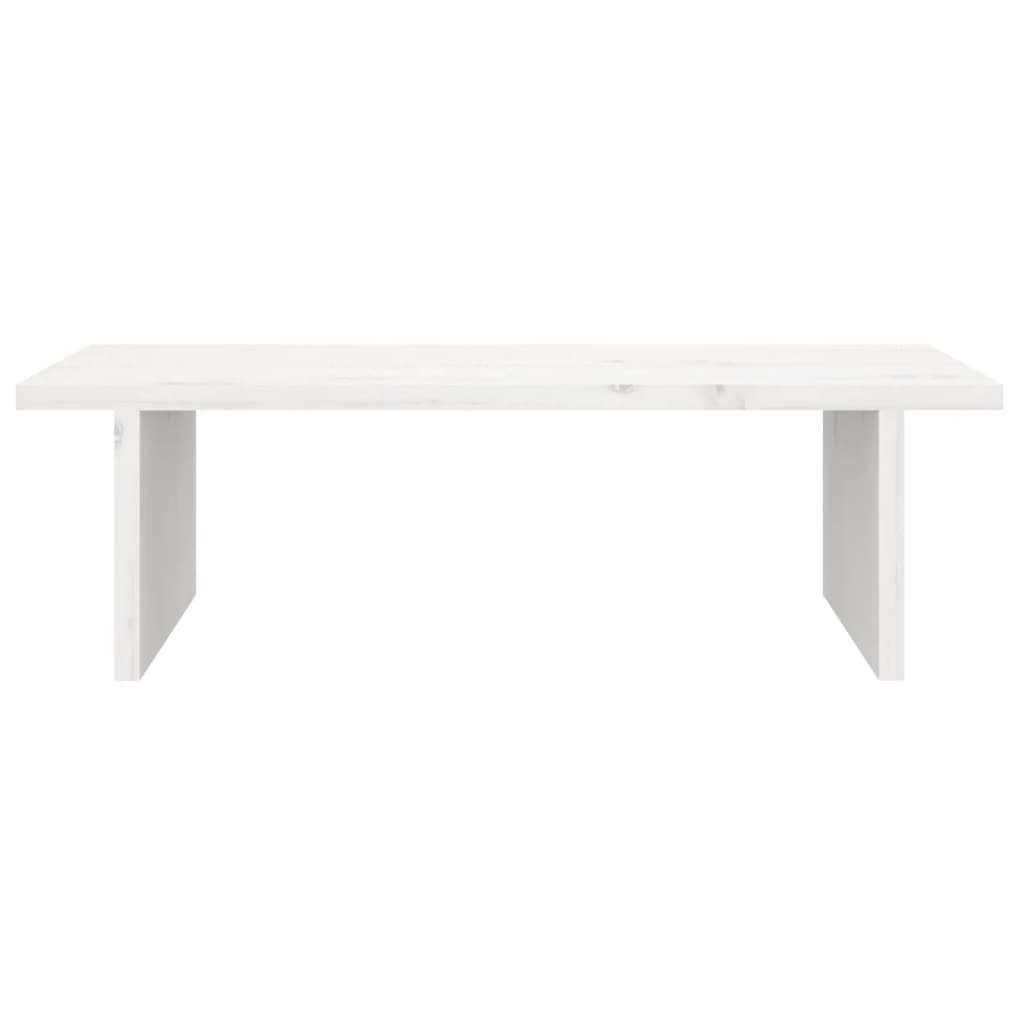 Monitor Stand White 50x27x15 cm Solid Pine