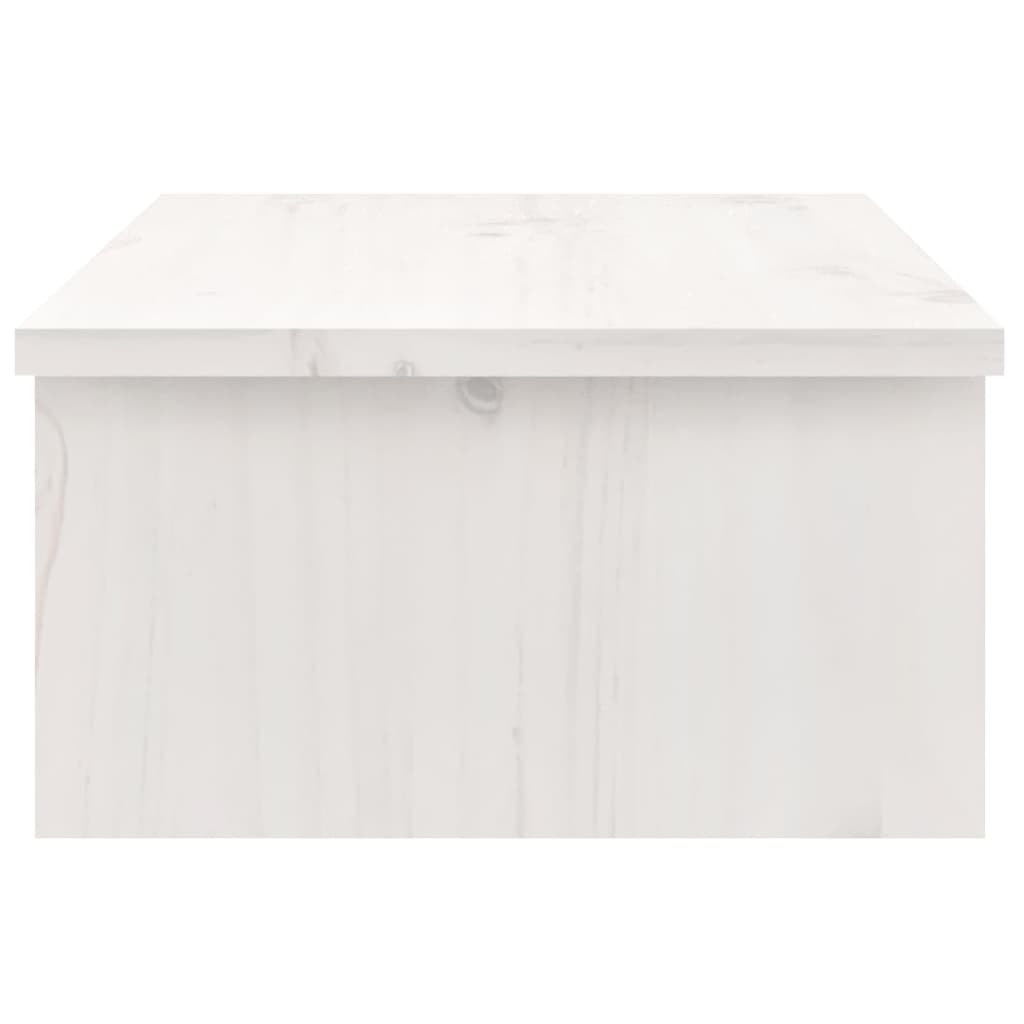 Monitor Stand White 50x27x15 cm Solid Pine