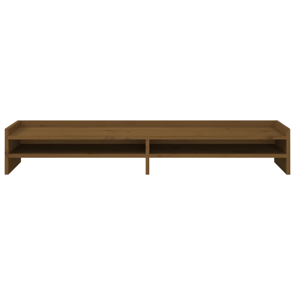 Monitor Stand Honey Brown 100x24x16 cm Solid Pine Wood