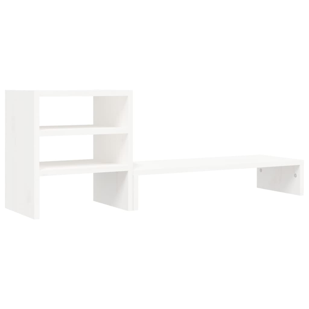 Monitor Stand White 81x20x30 cm Solid Pine