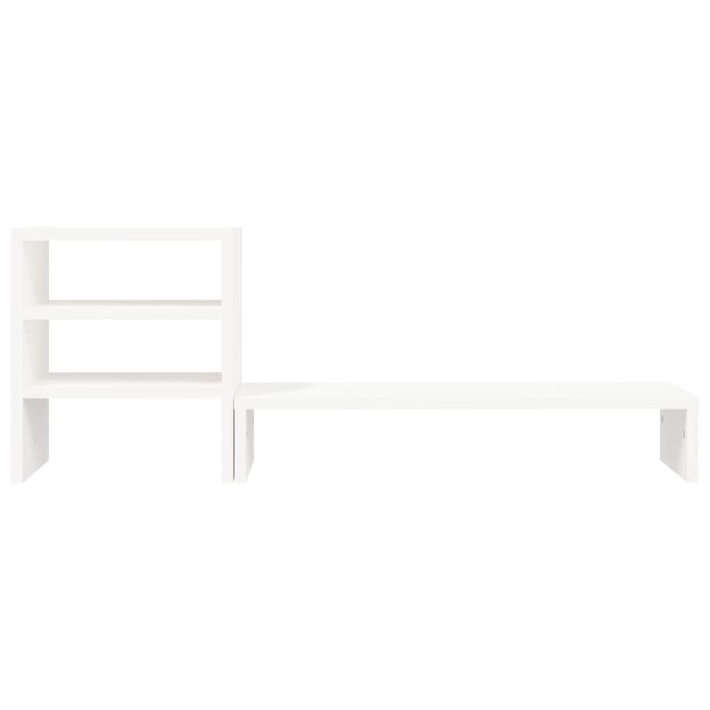 Monitor Stand White 81x20x30 cm Solid Pine