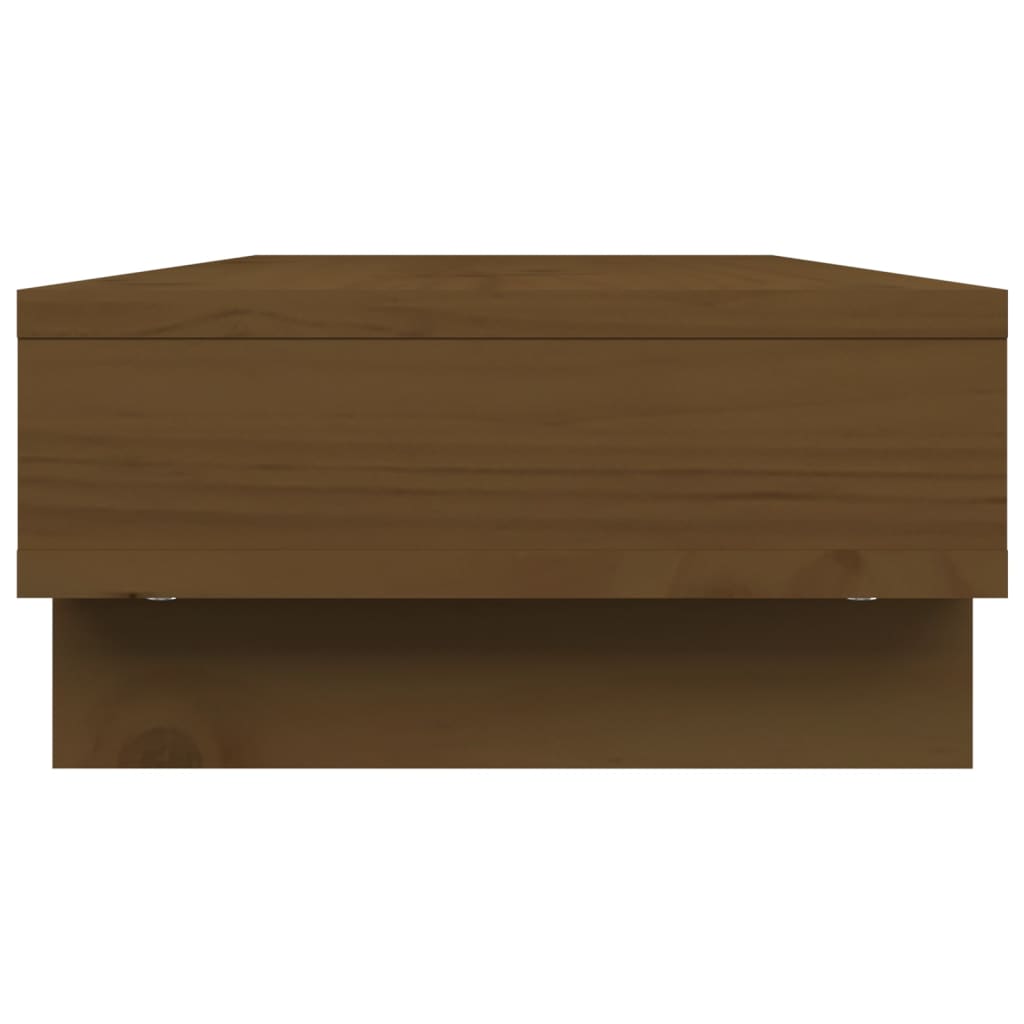 Monitor stand honey brown 60x27x14 cm solid pine wood