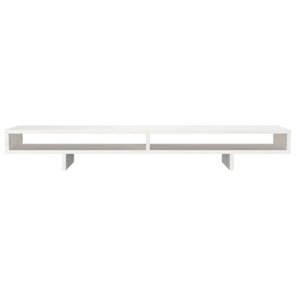 Monitor Stand White 100x27x14 cm Solid Pine