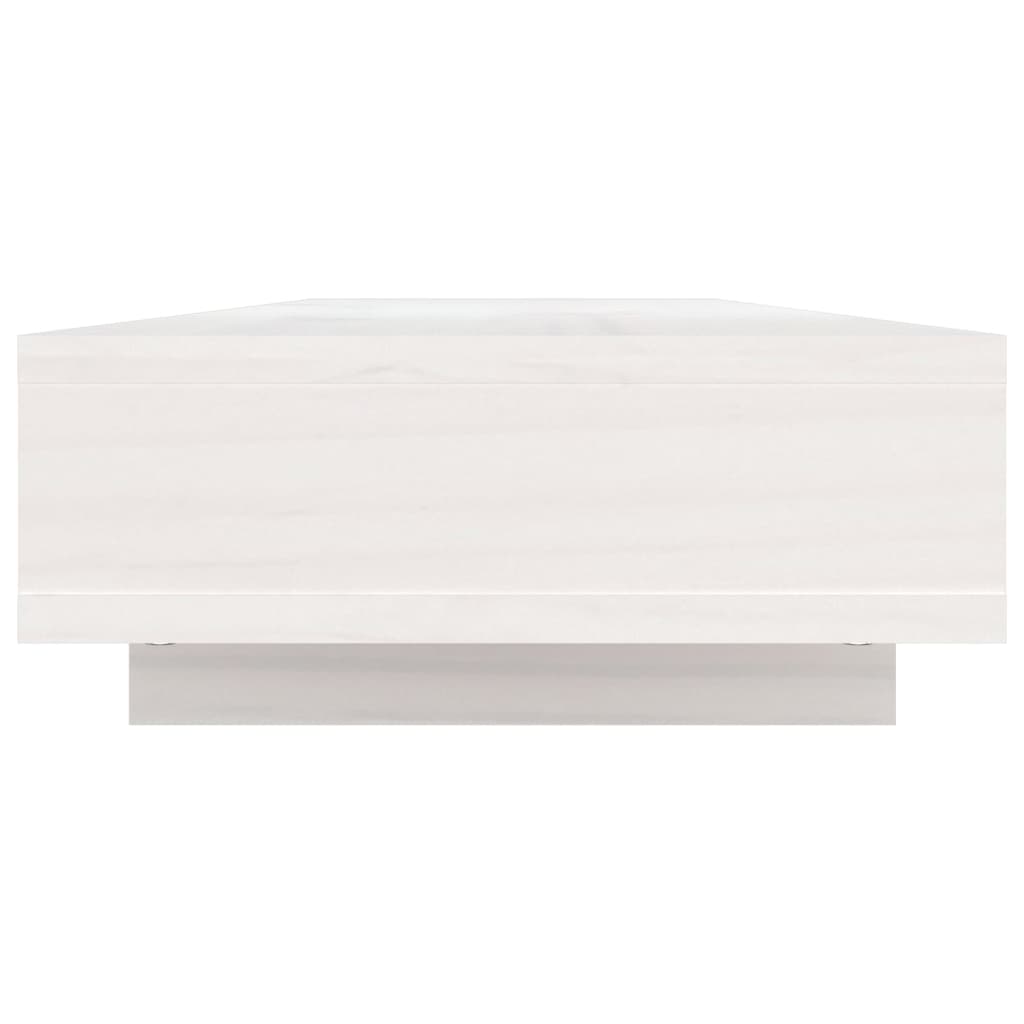 Monitor Stand White 100x27x14 cm Solid Pine