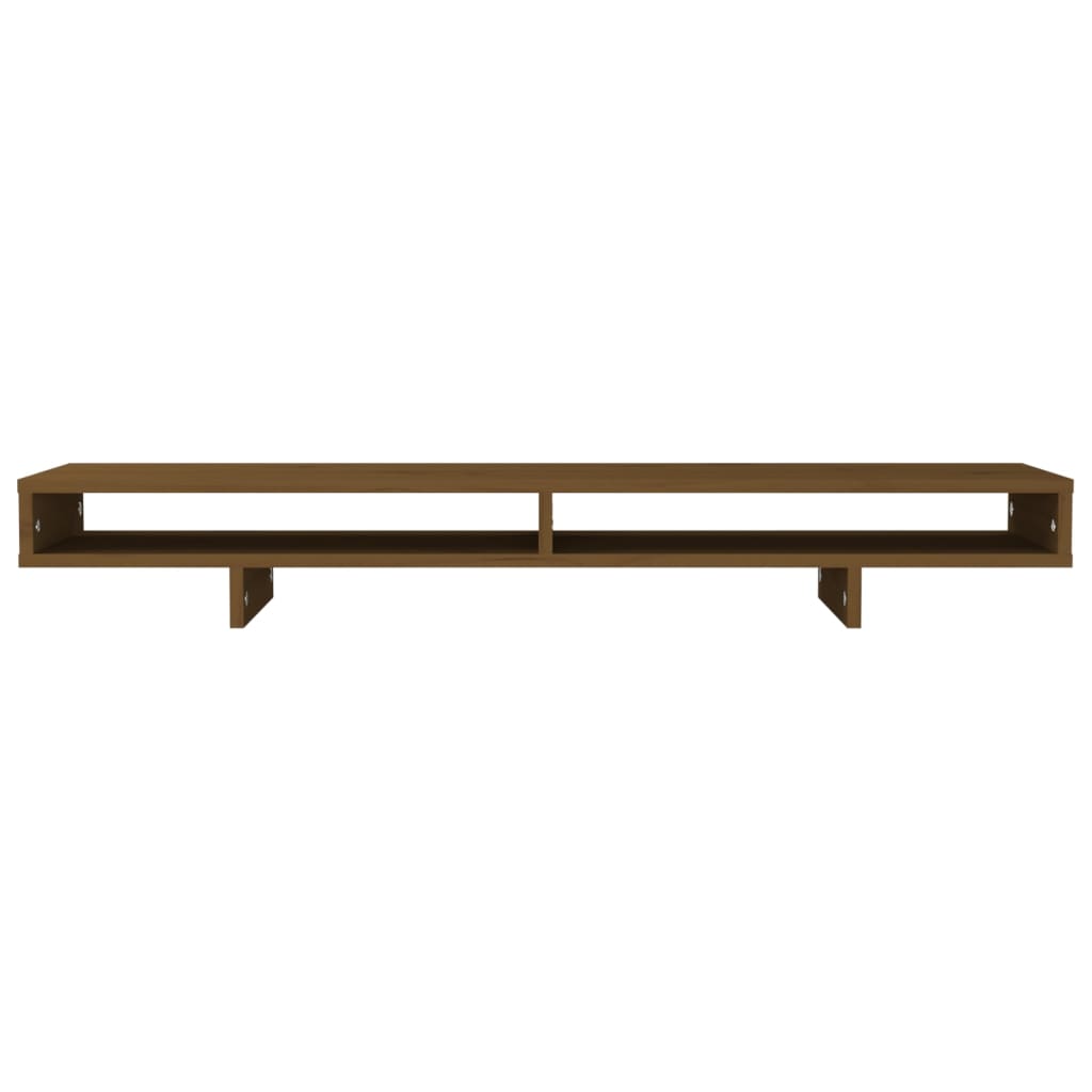 Monitor Stand Honey Brown 100x27x14 cm Solid Pine Wood