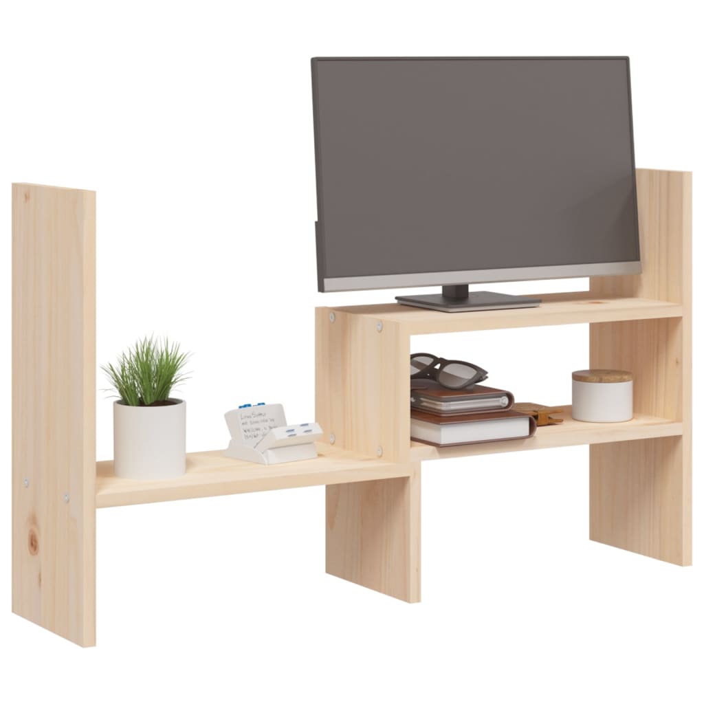 Monitor stand (39-72)x17x43 cm solid pine wood