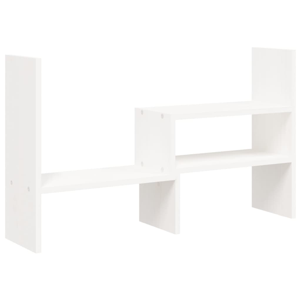 Monitor Stand White (39-72)x17x43 cm Solid Pine