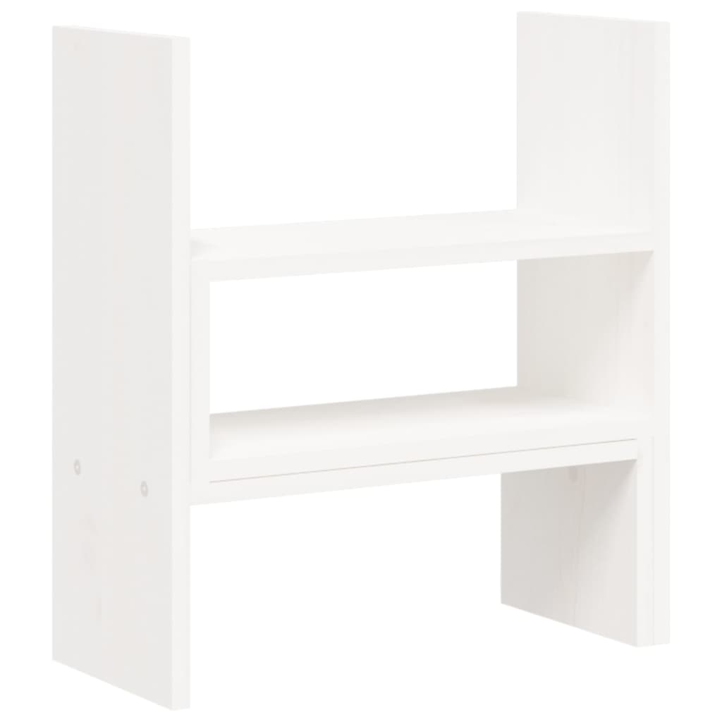 Monitor Stand White (39-72)x17x43 cm Solid Pine