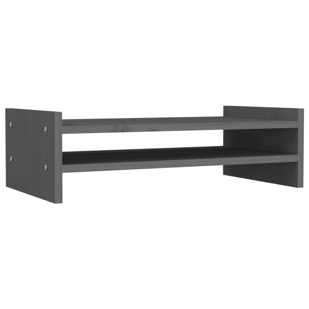 Monitor Stand Grey 50x27x15 cm Solid Pine