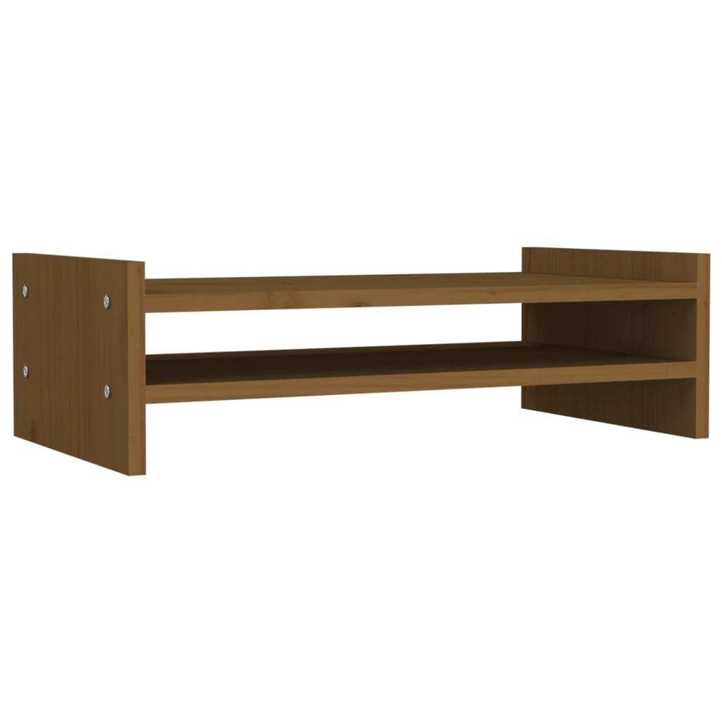 Monitor stand honey brown 50x27x15 cm solid pine wood