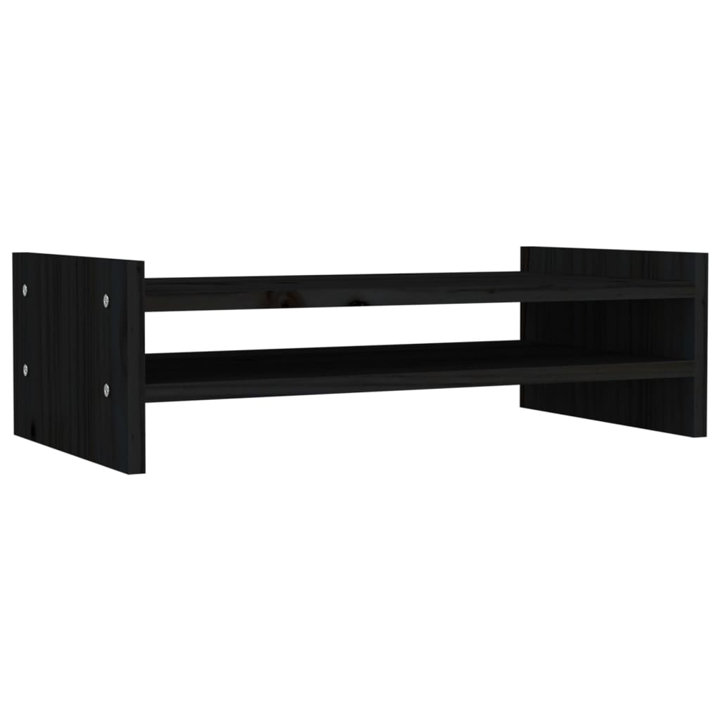 Monitor Stand Black 50x27x15 cm Solid Pine