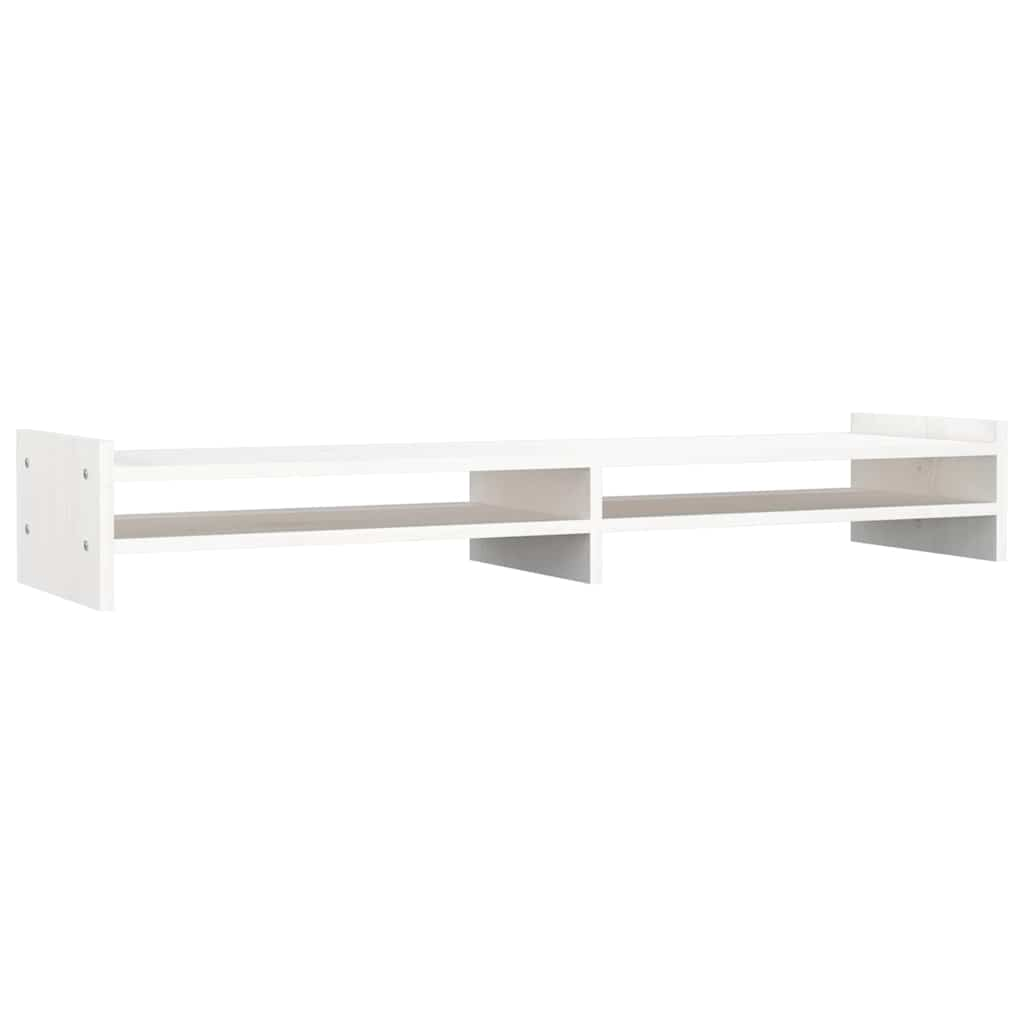 Monitor Stand White 100x27x15 cm Solid Pine