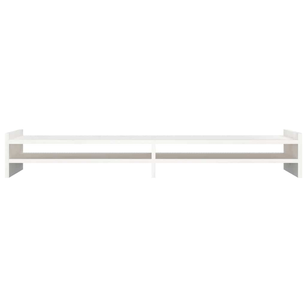 Monitor Stand White 100x27x15 cm Solid Pine