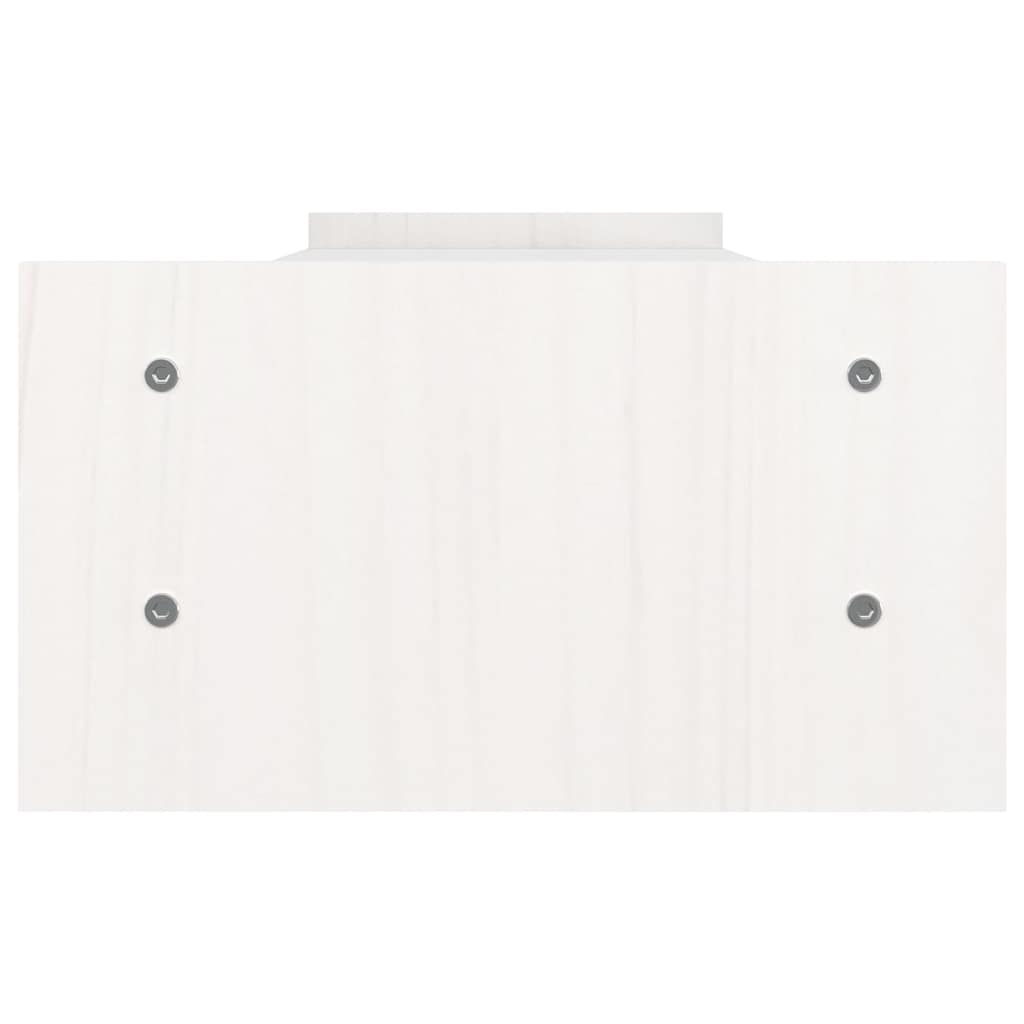 Monitor Stand White 100x27x15 cm Solid Pine