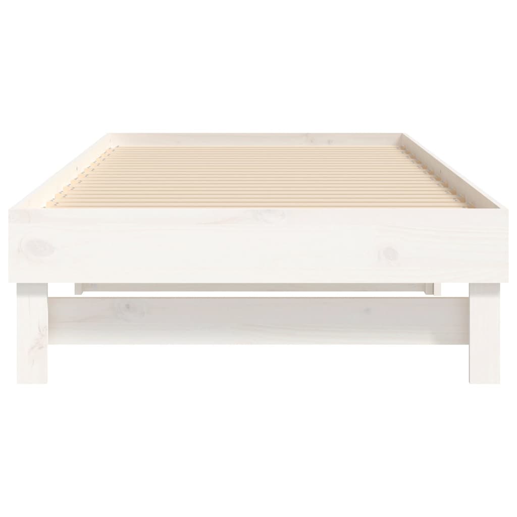 Daybed Extendable White 2x(100x200) cm Solid Pine Wood